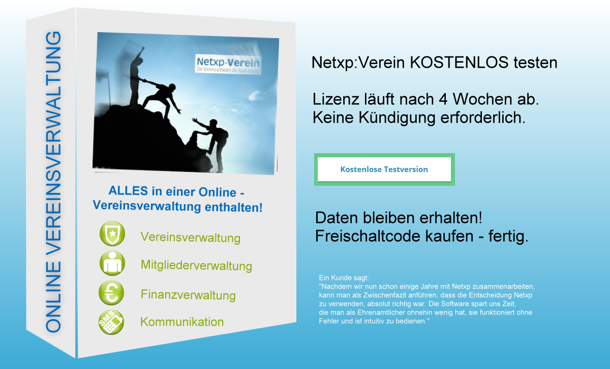 Kostenlose Testversion von Netxp-Verein starten